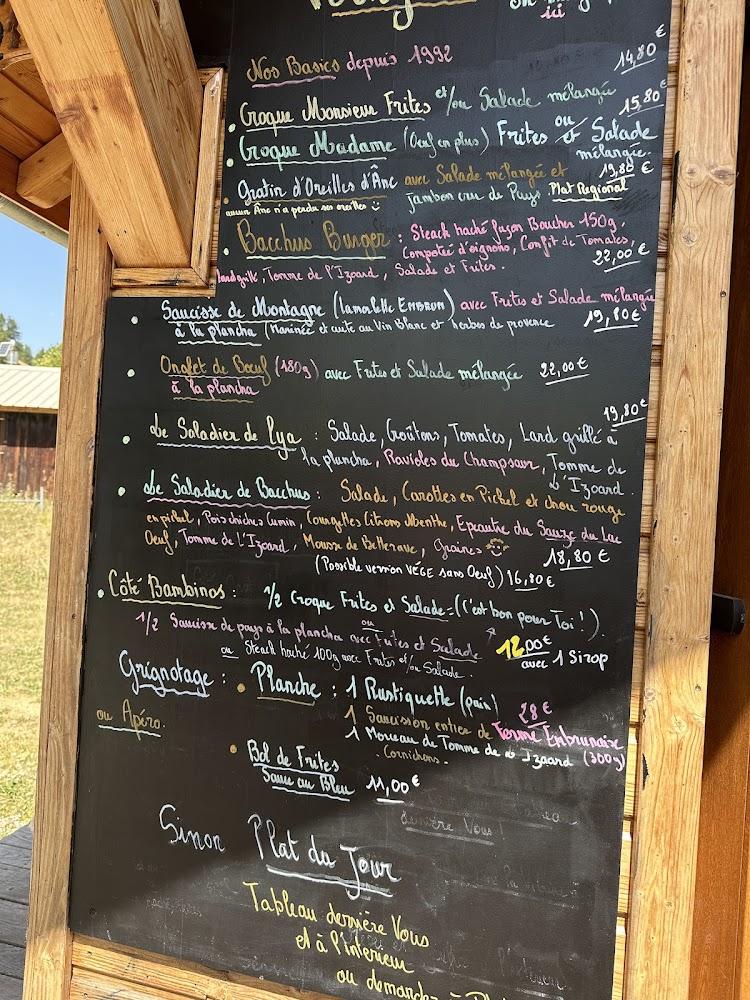 le bacchus - Menu Image 1